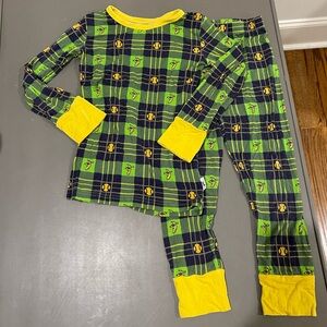 Savannah Bananas peas & carrots plaid pajama set, size 5/6